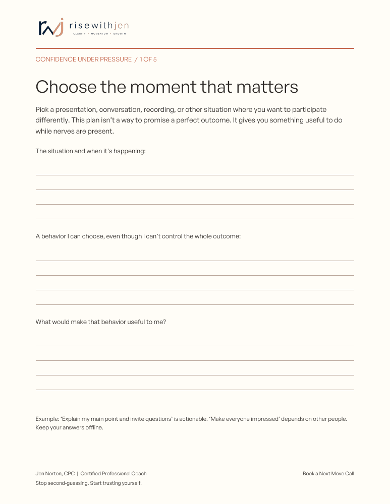 First page of Confidence Under Pressure: Your Before, During & After Plan